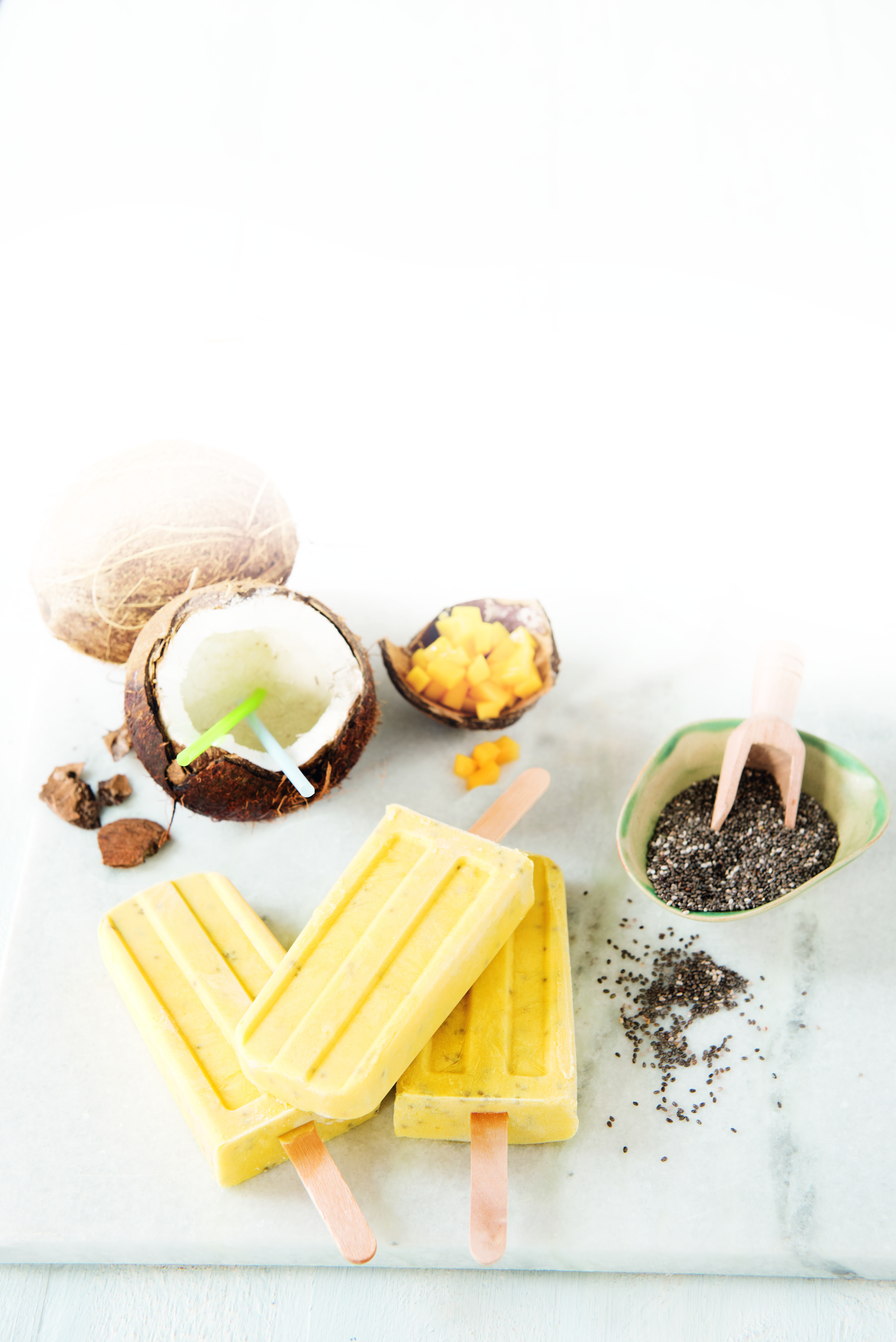 Mango-Kokos-Eis mit Chiasaat